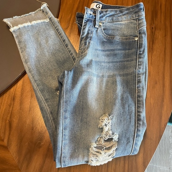 G by Guess Distressed Light Blue Jeans size 24 - Picture 7 of 9